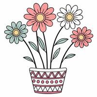 Flower pot with flowers in it vector
