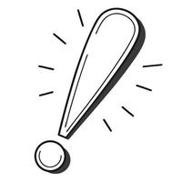 A black and white drawing of a exclamation mark vector