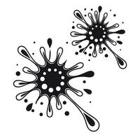 Black and white ink splashes on a white background vector
