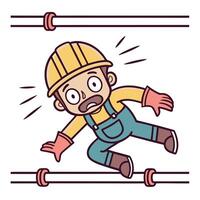 A cartoon man falling off a wire vector