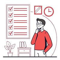 Man with checklist in office illustration vector