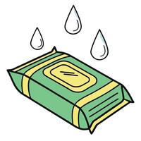 A green box with a drop of water on it vector