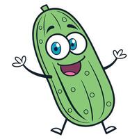 A cartoon pickle character with arms outstretched vector