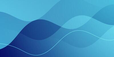 Abstract colorful gradient blue wave background. Simple overlap layer fluid wave pattern design. vector