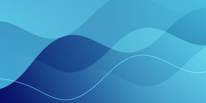 Abstract colorful gradient blue wave background. Simple overlap layer fluid wave pattern design.