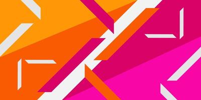 Abstract colorful pink and orange background. Simple abstract white shapes pattern on background design. vector