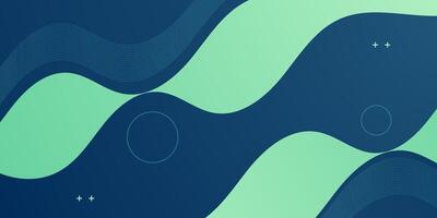 Abstract colorful green wave trendy background. Simple elegant wave fluid banner pattern design. vector