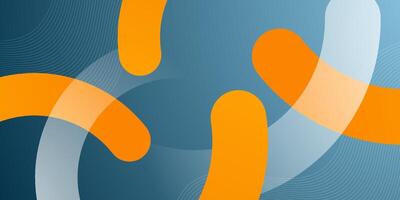 Abstract colorful blue and orange overlap background. Curve shapes dynamic color pattern design. vector