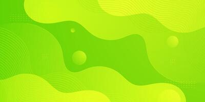 Abstract colorful bright green wave background. Simple and trendy wave fluid shapes pattern design. vector