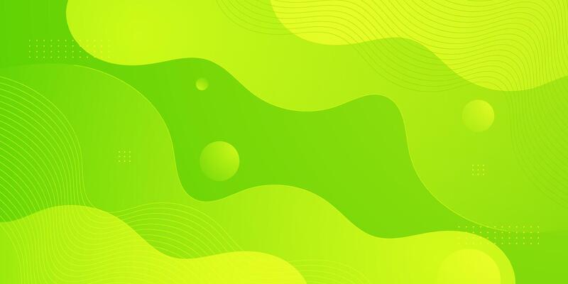 Abstract colorful bright green wave background. Simple and trendy wave fluid shapes pattern design.
