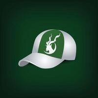 Markhor cap with star and moon with dark green background vector
