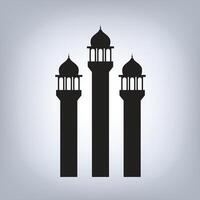 Masjid minar in black color art with an abstract background vector
