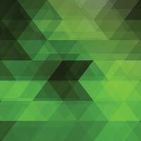 Geometric triangles and a green polygon background vector