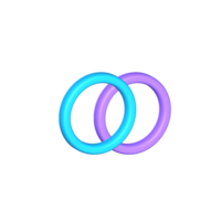 Two overlapping circles 3D Render png