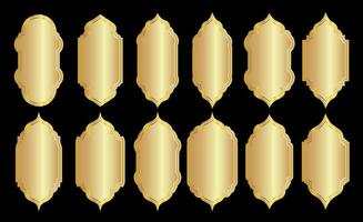 Oriental Gold Moroccan Style Frame or Border Background Set vector