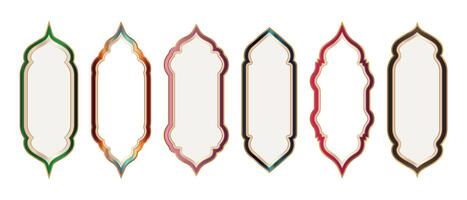Oriental Colorful Elegant Frame or Border Background Set vector