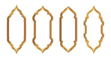 Gold Outline Elegant Frame or Border Background Set vector