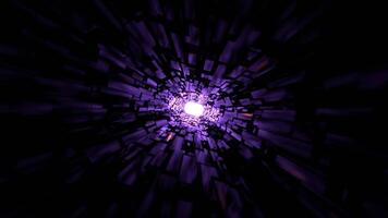 Purple and Orange Sci Fi Corridor with Neon Light Movement Background VJ Loop in 4K video