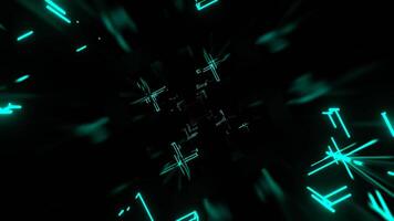 turquesa e vermelho quadrado néon sci fi estroboscópico piscando túnel fundo vj ciclo dentro 4k video