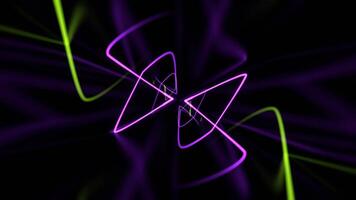 Light Green and Purple Laser Neon Glow in Infinite Flow Background VJ Loop in 4K video