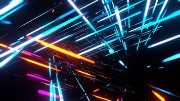 Cyan Pink and Orange Abstract Ray Neon Space Background VJ Loop in 4K video