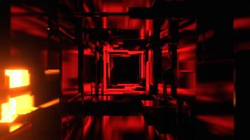 laranja e vermelho infinito estroboscópico sci fi corredor fez do metal blocos fundo vj ciclo dentro 4k video