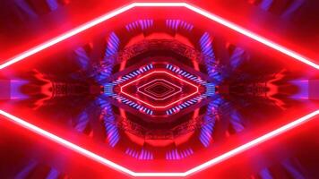 Red and Blue Neon Infinite Sci Fi Technochannel Background VJ Loop in 4K video