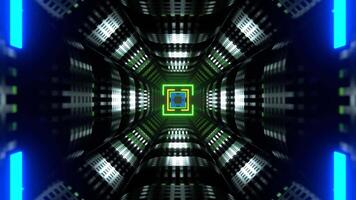 Multicolors Neon Techno Science Fiction Strobe Corridor Background VJ Loop in 4K video