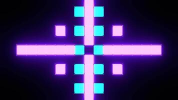 Turquoise and Purple Neon Disco Light Visual Abstraction Background VJ Loop in 4K video