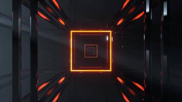 Orange and Red Neon Abstract Strobe Fantasy Corridor Background VJ Loop in 4K video