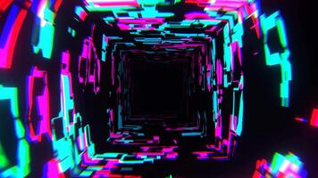 Cyan and Pink Framework of Changing Abstract Forms Background VJ Loop in 4K video