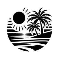 Palm Trees by the Ocean Horizon View vector
