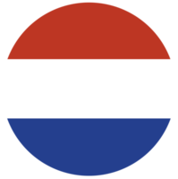 Round Netherlands flag in circle, shape. Netherlands flag button. png