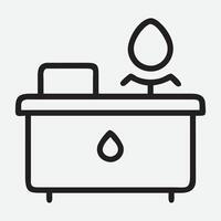 Elegant Drop-Front Desk Line Art Illustration in Minimalist Style vector