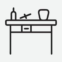 Elegant Craft Table Icon in Minimalist Line Art Style vector