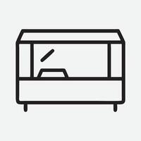 Elegant Display Case Icon in Minimalist Line Art Style vector