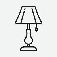 Elegant Drum Shade Lamp Line Art Illustration Minimalist Home Decor Sketch vector