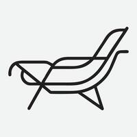 Stylish Sling Chair Icon in Elegant Line Art Style vector