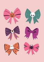 Set of bows in Halloween style. graphics. vector