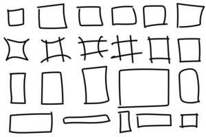 Unique simple doodle square. Handdrawn doodles frame rectangles vector