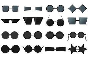 Set of stylish sunglasses for fashion and eyewear trends. Trendy sun protection glasses vector