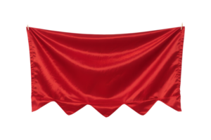 Red Fabric Cloth Banner, Red Satin Decorated Banner on event, advertising banner png