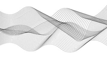 Black Wavy Line Pattern on White Background vector