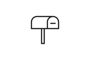 mailbox icon line design vector