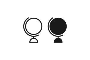 globe icon line and flat design vector