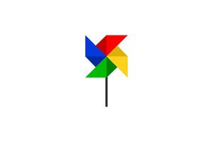 colorful paper windmill icon flat design vector