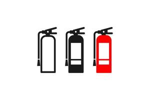 fire extinguisher icon line and flat set vector