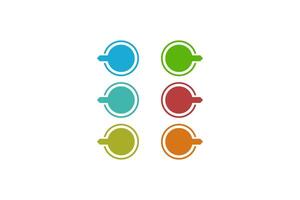 Colorful Round Control Knobs for icon explanation vector