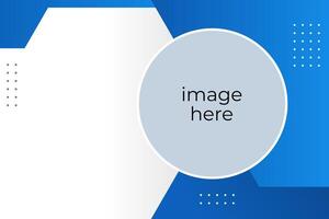 Abstract geometric presentation template with blue and white elements vector