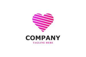 heart lines tech logo design vector